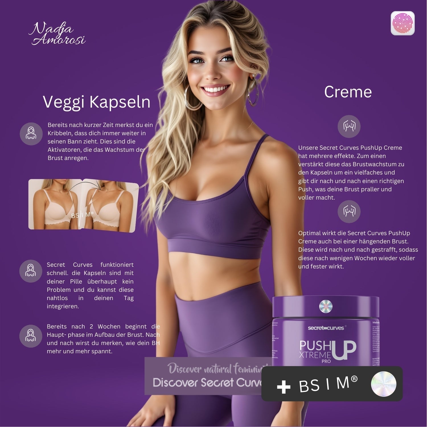 NEU! Secret Curves Push-Up Creme Pro 5X Elixier. Exklusive Bio Kokos oder Shea Formel