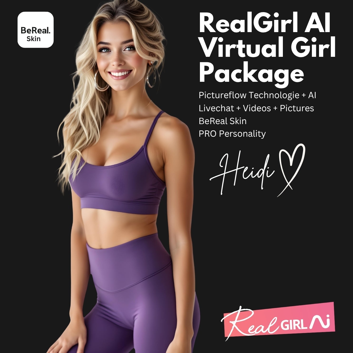 Realgirl AI - Heidi. AI Girl, Chat Date, KI Freundin. Virtua Girlfriend