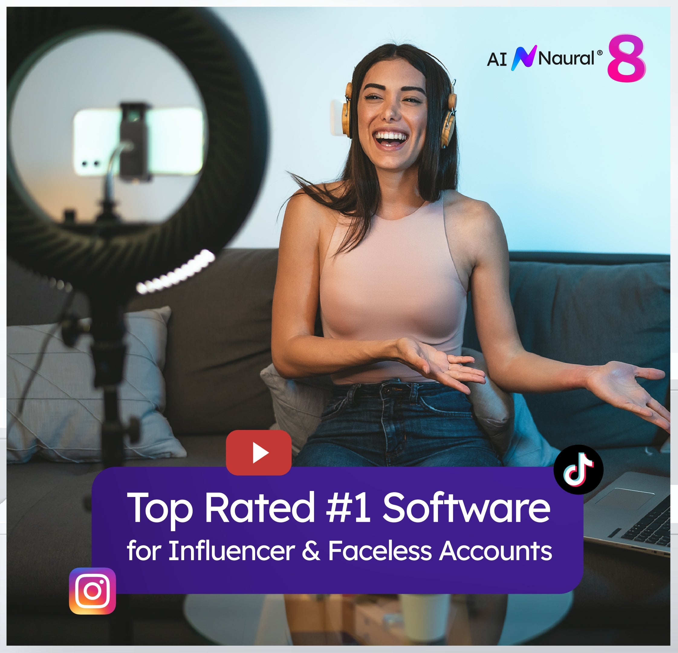 AI|Naural®8 - Social Automation Professional Edition mit KI - 12M Abo