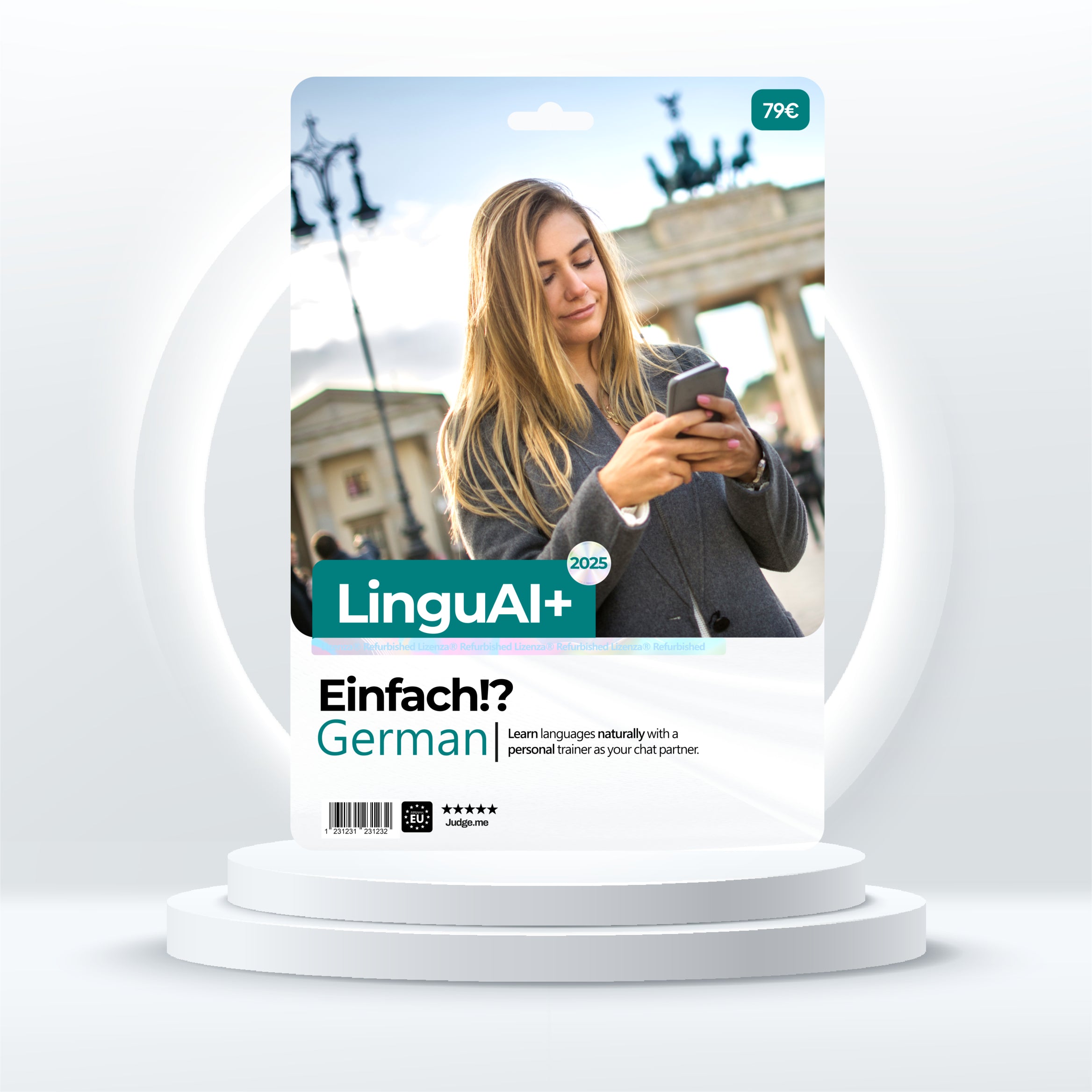 LinguAI package for learning German with an interactive chat partner in a modern design.
